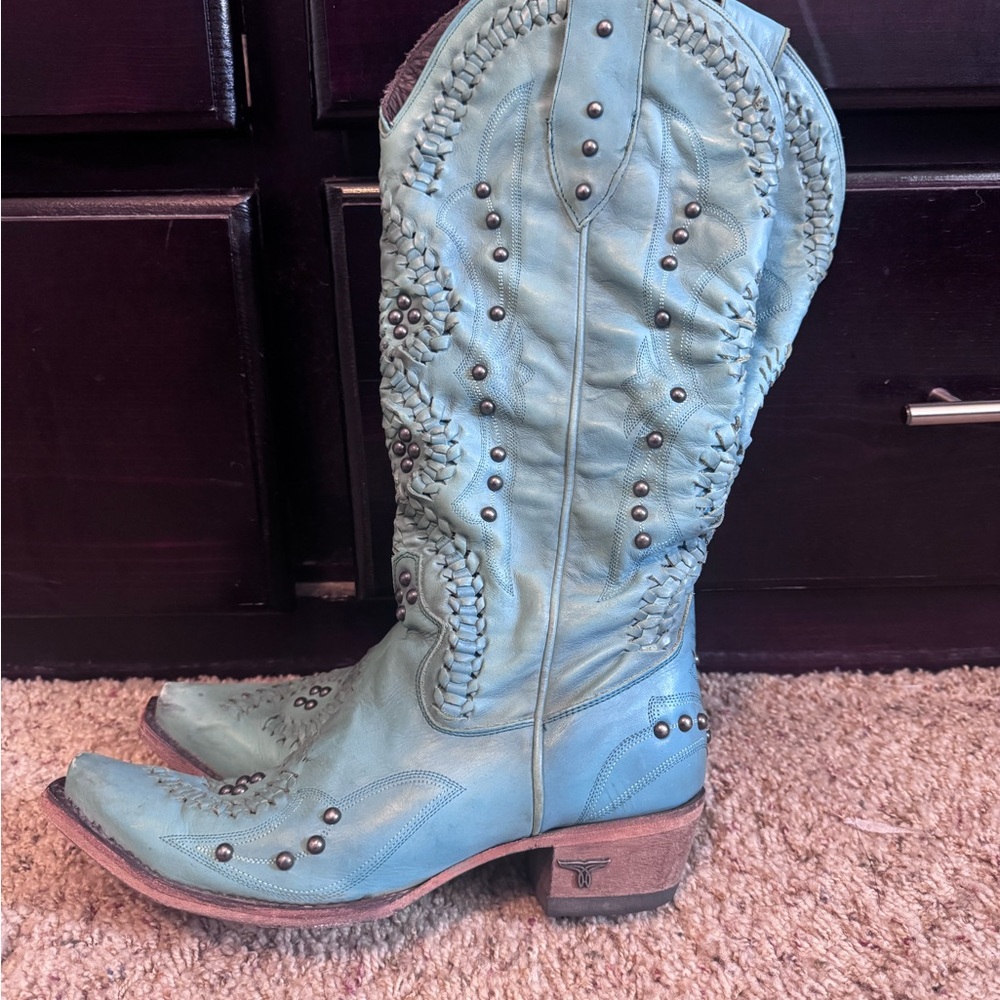 Lane Turquoise Western Studded Cowgirl Boots - Women